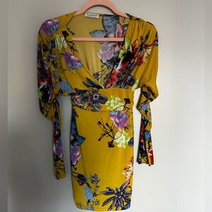 Fashion Nova Yellow Floral Dress